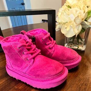 NEW Toddler Pink UGG Zippered Water Resistant Chukka Boots Ankle Boots Size 10
